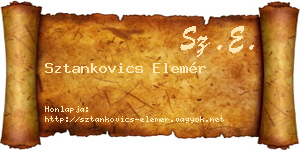 Sztankovics Elemér névjegykártya