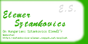 elemer sztankovics business card